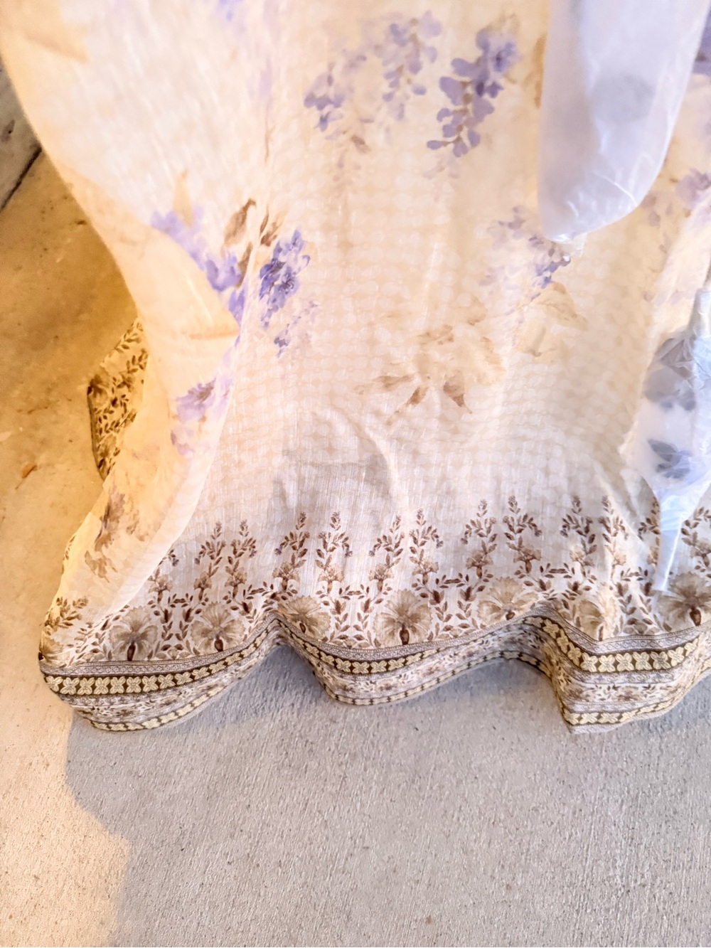 Zimmermann Cream Midi Dress with Lavender Floral Print - Picture 4 of 6